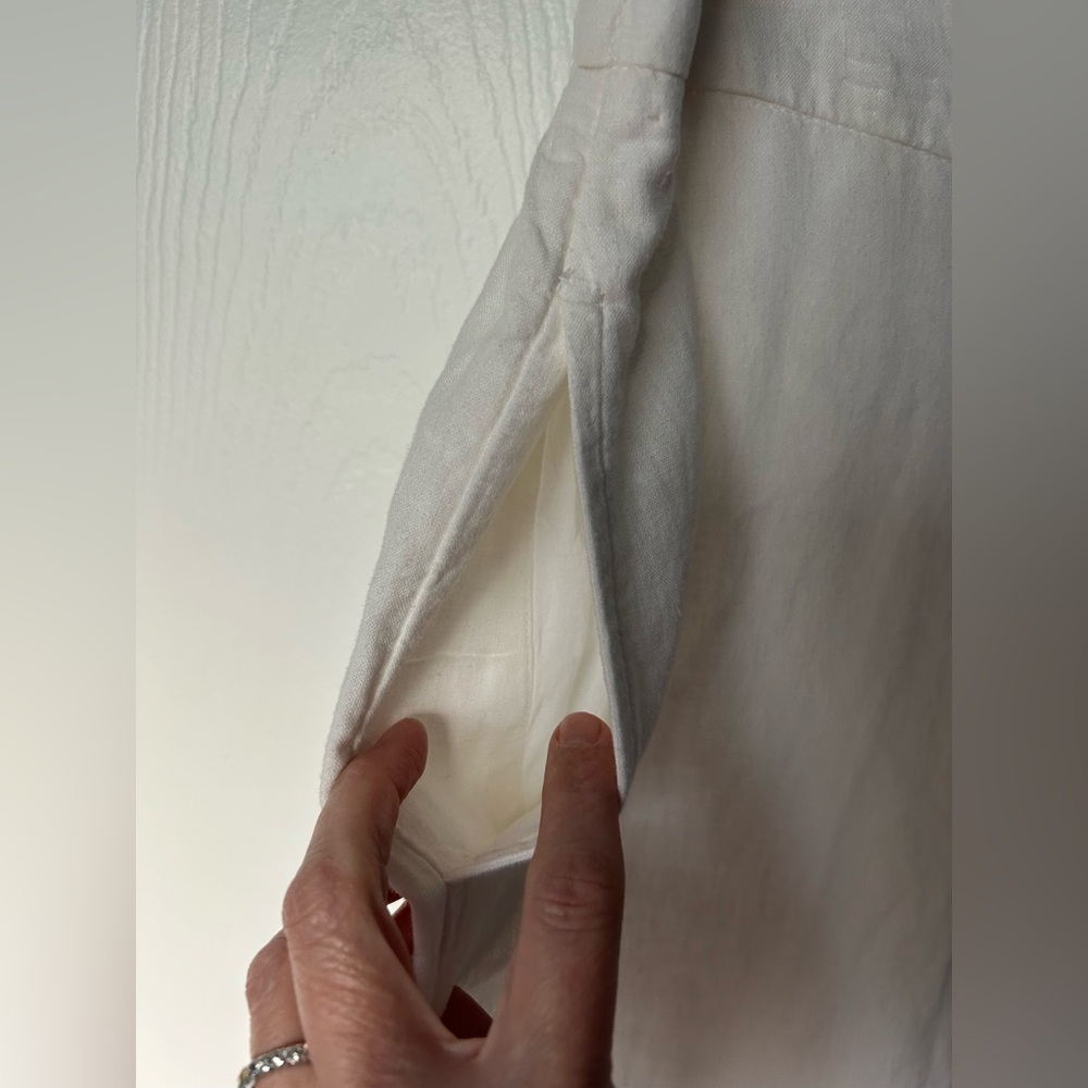 Chicos White Linen Pull On Wide Leg Trousers Pant Size 00 (US Size 2) NWT - Picture 7 of 12